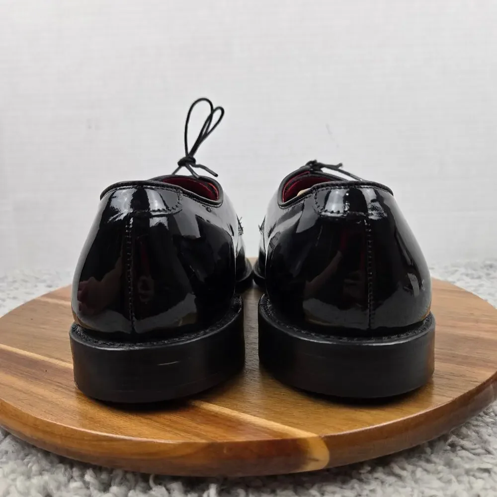 Allen Edmonds Mens 9 3E Wide Spencer Black Patent Leather Derby Tuxedo Formal